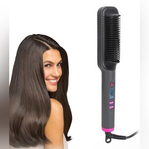 Hair straightening brush